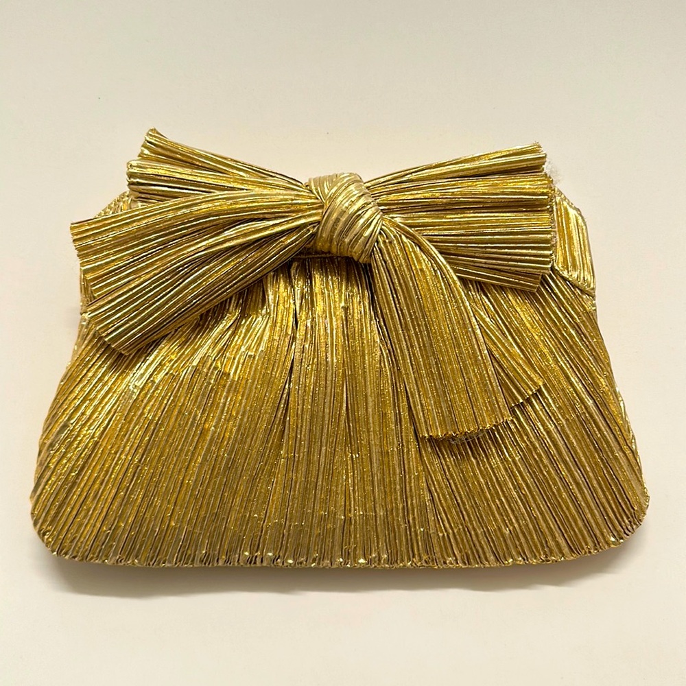 Loeffler Randall Gold Clutch with Gold Chain